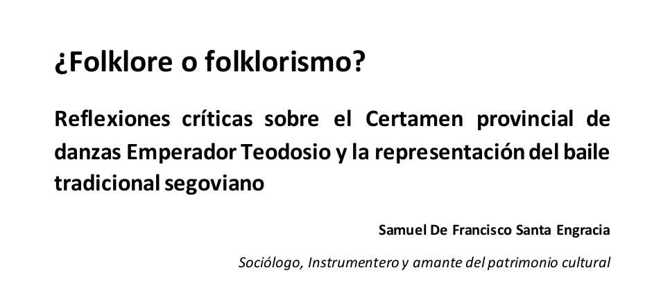 ¿folklore o folklorismo?